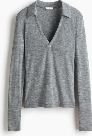 H&M Shirt aus Wolljersey - Grau