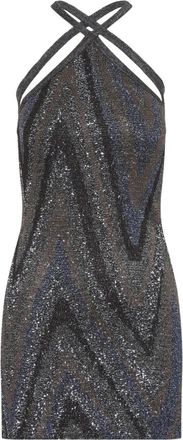 Missoni Zigzag Lam&eacute; Viscose Mini Jurk - Dames - Feestkleedjes - Blauw - S - Kleedjes