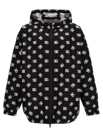 Dolce & Gabbana Mens Logo Print Hooded Jacket