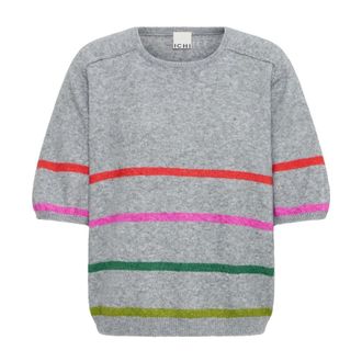Ichi Maglia Girocollo - - Knitwear - Donna - Grigio - L