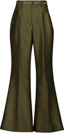 Zimmermann Pantalones Acampanados Estructurados Rebellion - Trousers - Mujer - Verde - S