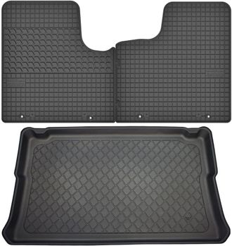 OEM Renault Trafic Iii Van Desde 09.2014 Set - Alfombrillas De Goma Para Coche + Alfombrilla Para Maletero