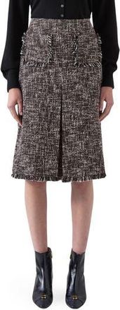 L.k. Bennett Gwen Fray Tweed Skirt in Black Multi at Nordstrom Rack, Size 16 Us / 20 Uk