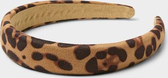 Simons Womens Leopard faux-suede headband