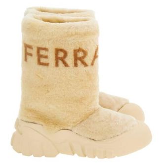 Ferragamo Delphi Shearling Ski Boots, Size 9