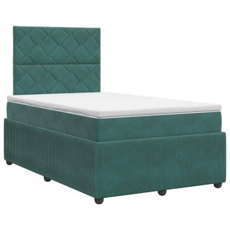 vidaXL Cama Box Spring Con Colch&oacute;n Verde Oscuro 120 X 190 Cm Vidaxl
