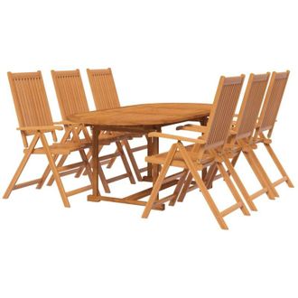vidaXL Juego De Comedor Para Jard&iacute;n 7 Piezas Madera Maciza De Acacia Vidaxl