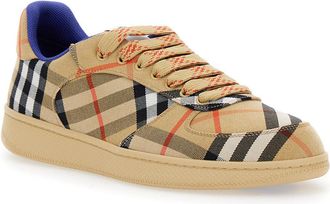 Burberry Mens Low-Top Sneakers Beige Polyester Cotton Trainers