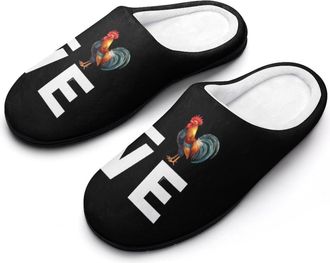 Generic I Love Cock Rooster Funny Mens Cotton Slippers Shoes Novelty Soft Non-Slip Sole Home Shoe