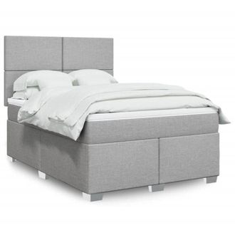 vidaXL Vidaxl - Cama Box Spring Con Colch&oacute;n Tela Gris Claro 140x190 Cm