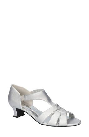 Easy Street Essie Sandal in Silver Satin at Nordstrom, Size 8.5
