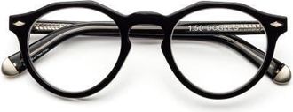 CADDIS Dogleg | Reading Glasses in Gloss Black And Vodka at Nordstrom, Size +1.00