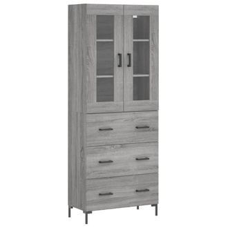 Berkfield Home Highboard Grey Sonoma 69.5x34x180 cm Engineered Wood