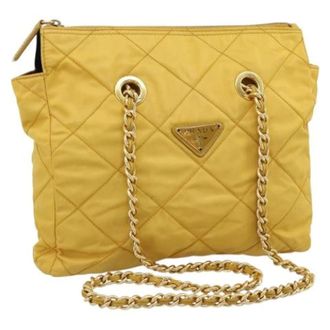 Prada Pre-owned Vintage Nylon Shoulder Bag - Dames - Pre-owned - Geel - Maat: ONE Size Nylon