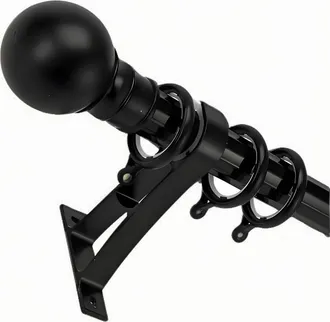 OEM Barras Dobles Para Cortinas, Estilo Moderno Negro, Remates Circulares, Montaje Lateral En Techo, Estor Romano