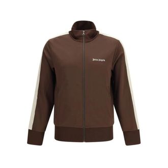 Palm Angels Classic Logo Track Jacket - Heren - Vesten met rits - Bruin - M - Polyester - Hoodies & sweatvesten
