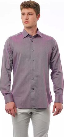 Bagutta Burgundy Cotton Mens Shirt
