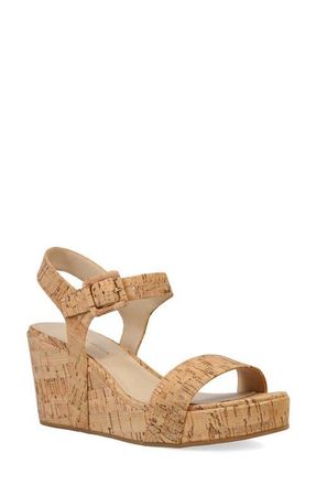 Pelle Moda Wiltz Ankle Strap Platform Wedge Sandal in Natural at Nordstrom, Size 9.5
