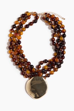 H&M Perlenkette mit Anh&auml;nger - Brown