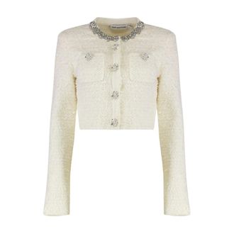 Self Portrait Cardigan con bordi decorati - - Jackets - Donna - Bianco - S
