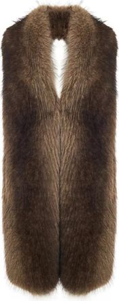 Cesare Gaspari Accessoires, Dames, Bruin, ONE Size, Polyester, Maxi Faux Fur Sjaal - Chocoladebruin