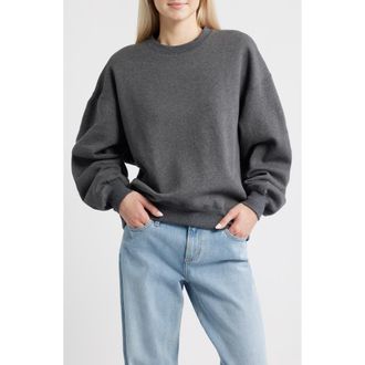 BP. Relaxed Cotton Blend Sweatshirt in Grey Medium Charcoal Heather at Nordstrom Rack, Size Small