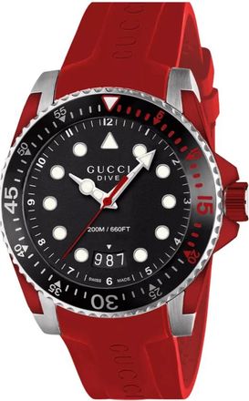 Gucci Duikhorloge - Heren - Horloges - Rood - ONE Size - Accessoires