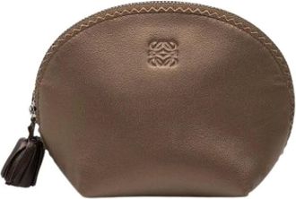 Loewe Pre-owned Clutches, female, Brown, Size: ONE SIZE Pre-owned Leather Pouch