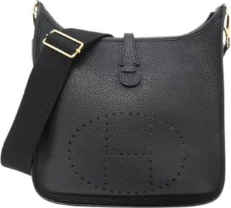 Herm&egrave;s Pre-owned Evelyne 3 PM Trillon Clemence Schoudertas - Dames - Vintage Schoudertas - Zwart - ONE Size - Leer - Vintage