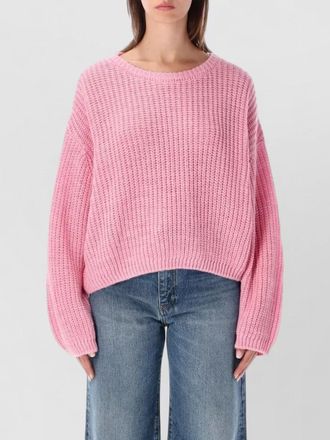 American Vintage ribbed cropped crew neck sweater