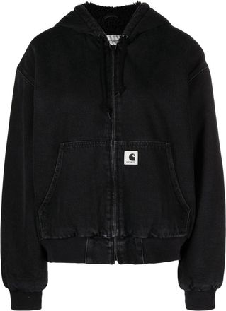 Carhartt Work in Progress logo-patch cotton jacket - women - Cotton/Acrylic/Polyester - S - Black