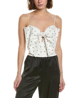 Bardot Vieda Linen Bow Front Top