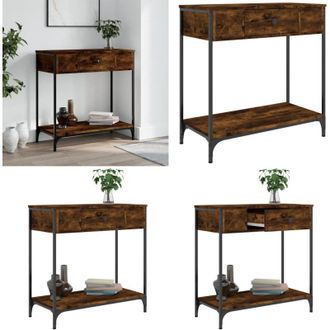 vidaXL Tavolino Consolle Rovere Fumo 75x34,5x75cm Legno Multistrato - Tavolo da ingresso - Tavolo da soggiorno