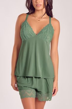 iCollection Sage Modal Chemise and Short Set in Green at Nordstrom, Size X-Large