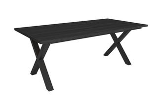 Skraut Home Mesa comedor efecto madera negro 194x90x74cm