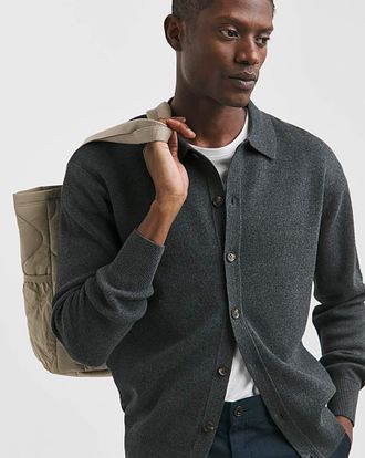 Jacamo Charcoal Cotton Knitted Shirt