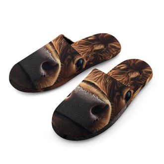 Generic Calf Cow Bull Nose Mens House Slippers Slip Indoor Slipper On Shoes Warm Outdoor