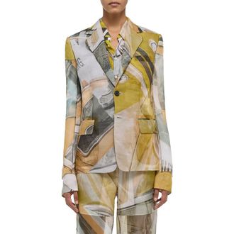 Helmut Lang Print Blazer in Yelcarprnt at Nordstrom Rack, Size 6
