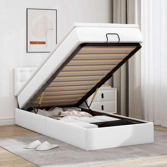 vidaXL Estructura Cama Otomana Colch&oacute;n Blanco Puro 100x200cm Vidaxl