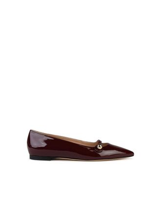 Casadei Cleo Burgundy Shiny Leather Ballet Flats