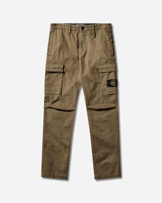 Stone Island Men s Organic Cotton Stretch Broken Twill OLD Effect Cargo Pants Military Green