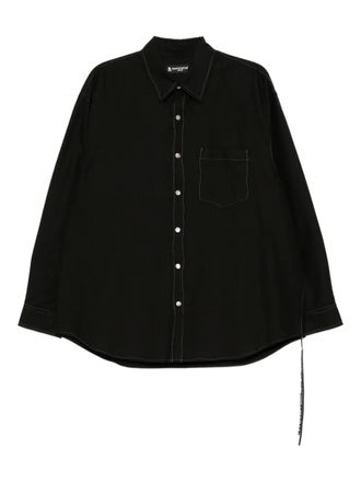 Mastermind Japan embroidered-logo cotton shirt - Black