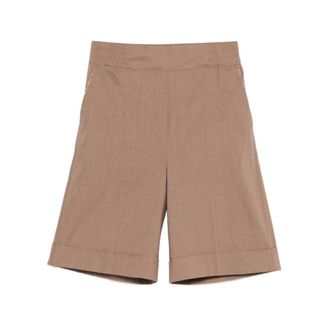 D.exterior Casual Shorts, female, Brown, Size: 2XS Elasticated-Waistband Knee-Length Shorts