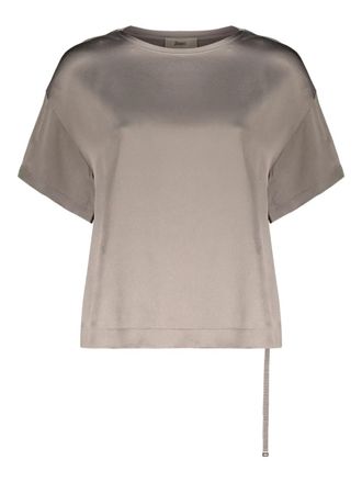 Herno asymmetric short-sleeve blouse - women - Bio Acetate/Viscose - 42 - Neutrals