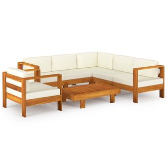vidaXL Vidaxl - Set Da Giardino 7 Pz Con Cuscini 100x60 Cm Legno Di Acacia