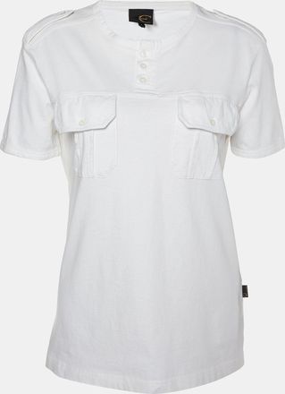 Just Cavalli White Cotton Knit Round Neck T-Shirt