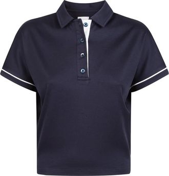 Eleventy Tops, Dames, Blauw, XS, Katoen, Blusa Polo