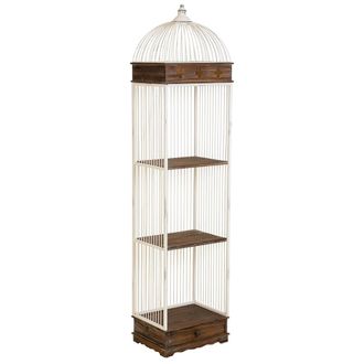 Wanderlust Deco Wanderlust Deco - Estanter&iacute;a De Madera Y Metal Blanca, 3 Baldas Y 1 Caj&oacute;n 41x31x172h Cm