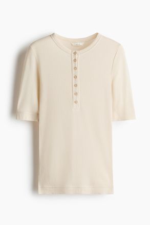 H&M Shirt aus Pima-Baumwolle - Hellbeige