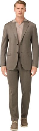Boggi Milano Kostuums, Heren, Beige, XL, Wol, Diagonaal pak van stretchwol